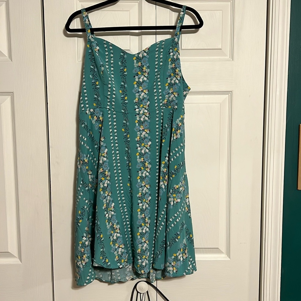 teal florall dress